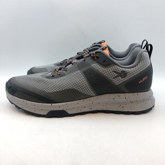 Kuru Mens ATOM TRAIL Athletic Sneaker Size 10.5 Lead Gray Orange Spice NIB